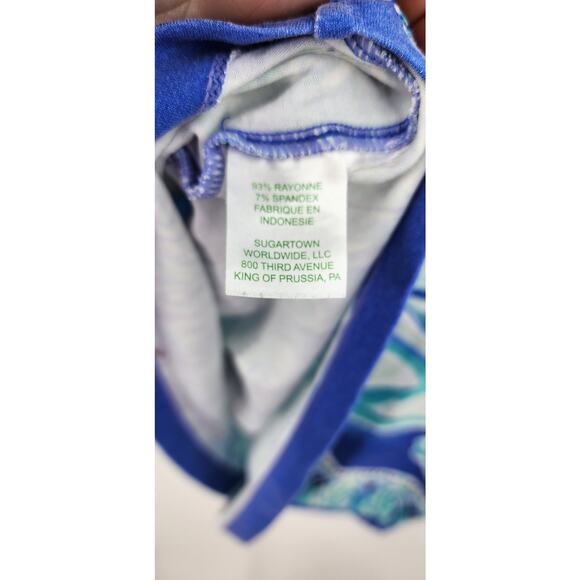 LILLY PULITZER UPF 50+ Sophie Ruffle‎ Dress Long Sleeve Shift Dress Blue XS - Picture 9 of 9